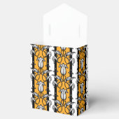 チューリップダマスクイエロー白黒パターン(の模様が)あるギフトボックス フェイバーボックス (オープン)