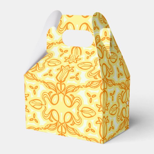 チューリップダマスク黄パターン（の模様が）ある春またはイースターボックス フェイバーボックス (裏面サイド)