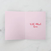 チューリップチューリップレッドピンクフラワーフローラ誕生日カード カード (内部)