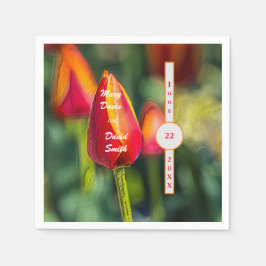 チューリップテクスチャガーデン スタンダードカクテルナプキン