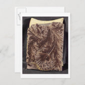 チューリップデザイン印刷ブロック， 1875 （木彫り） ポストカード (正面/裏面)