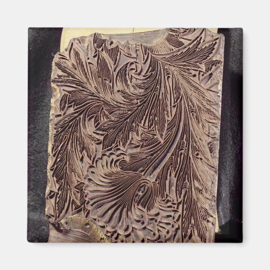 チューリップデザイン印刷ブロック， 1875 （木彫り） マグネット (正面)