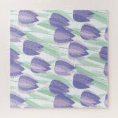 チューリップデザイン淡い色の:バイオレットフローラ。 ジグソーパズル (横)