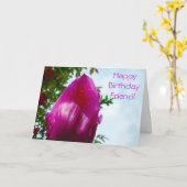 チューリップドロップ、ハッピーバースデー カード (黄色い花)