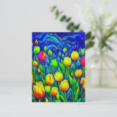 チューリップバンゴッホスタイル ポストカード (スタンド正面)