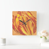 チューリップパワーI スクエア壁時計 (ホーム)