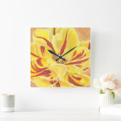 チューリップパワーII スクエア壁時計 (ホーム)