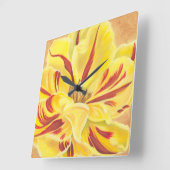 チューリップパワーII スクエア壁時計 (傾斜)