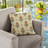チューリップビクトリアンリーフフローラモチーフリビングルーム クッション