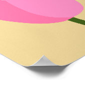 チューリップピンクと黄色の花 ポスター (角)