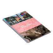 チューリップピンクろうけつ染め名とフォトコラージュ ノートブック (右側)