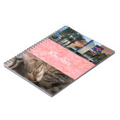 チューリップピンクろうけつ染め名とフォトコラージュ ノートブック (左側)