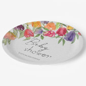チューリップファンタジーインスパイアフローラベビーシャワー ペーパープレート (アングル)