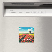 チューリップフィールズウィンドミルオランダオランダ マグネット (インサイチュ (食洗機))