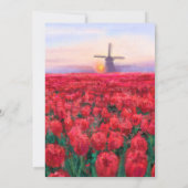 チューリップフィールド春インオランダ誕生日カード カード (裏面)
