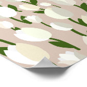 チューリップフィールド02ベージュと白 ポスター (角)