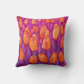 チューリップフィールド、春の花フローラオレンジパープル クッション (裏面)