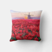 チューリップフィールド – 横 – オランダの春 クッション (裏面)