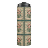 チューリップフラワーエメラルドスクウェア中世 タンブラー (正面)