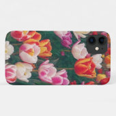 チューリップフラワーガーデンアートオレンジピンクフォンケース Case-Mate iPhoneケース (裏面(横))