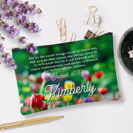 チューリップフラワーガーデンバイブル聖なる書物、 経典 パーソナライズされた アクセサリーポーチ