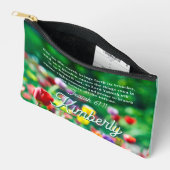 チューリップフラワーガーデンバイブル聖なる書物、 経典 パーソナライズされた アクセサリーポーチ (見開き)