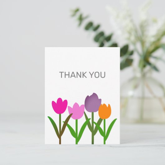 チューリップフラワーサンキューノートカード ノートカード (スタンド正面)
