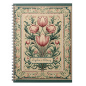 チューリップフラワーズエメラルドオーナメント中世 ノートブック (正面)