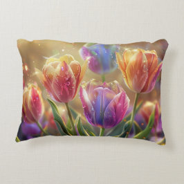 チューリップフラワーズデジタルアート アクセントクッション