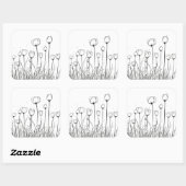 チューリップフラワーチューリパフローラステンシルパターンデザイン スクエアシール (シート)