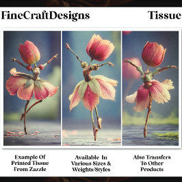 チューリップフラワーバレリーナ3つ、ピンクDJ5LFデコページ 薄葉紙