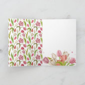 チューリップフラワーパーソナライズされたイースターフォト シーズンカード (内部)