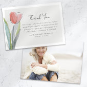 チューリップフラワーフォト悔やみや弔慰葬儀 サンキューカード