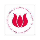 チューリップフラワーブロッサムオランダオランダフローラ セルフインキングスタンプ (デザイン)