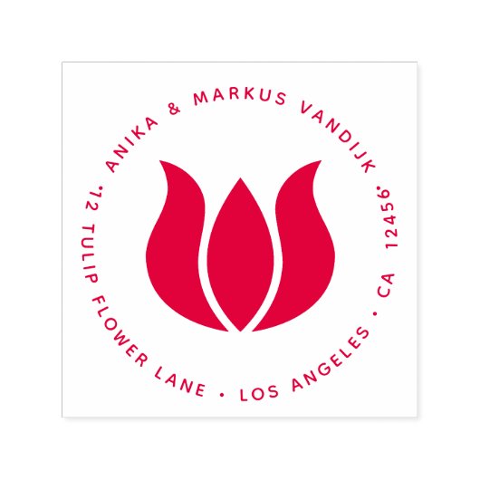 チューリップフラワーブロッサムオランダオランダフローラ セルフインキングスタンプ (デザイン)