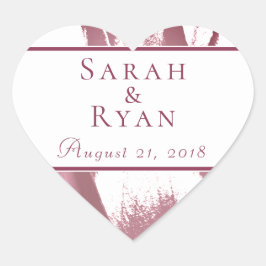 チューリップフラワーボルドーエレガントなウェディングステッカー ハートシール