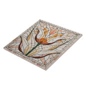 チューリップフラワーモザイク – 暖かいパステル タイル (側面)