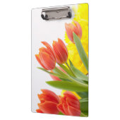 チューリップフラワー花びらオレンジ自然装飾品 クリップボード (左)
