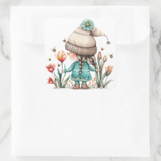 チューリップフローラガール格言 スクエアシール (バッグ)