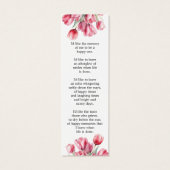 チューリップフローラ写真葬儀記念ブックマーク (裏面)