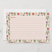 チューリップブライダルシャワーレシピカード サンキューカード (正面)