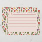 チューリップブライダルシャワーレシピカード サンキューカード (正面/裏面)