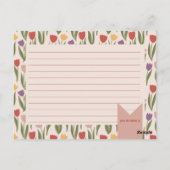 チューリップブライダルシャワーレシピカード ポストカード (裏面)