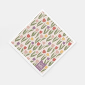 チューリップブライダルシャワー パーソナライズされた スタンダードランチョンナプキン (角)