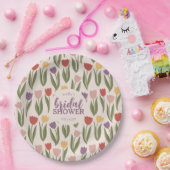 チューリップブライダルシャワー パーソナライズされた ペーパープレート (パーティー)