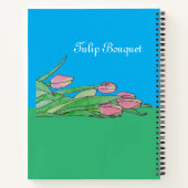 チューリップブーケが緑と青に伏せる ノートブック (裏面)