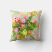 チューリップブーケのヴィンテージルック – フローラアート クッション (裏面)