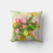 チューリップブーケのヴィンテージルック – フローラアート クッション (正面)