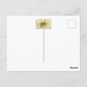 チューリップブーケのヴィンテージルック – フローラアート ポストカード (裏面)