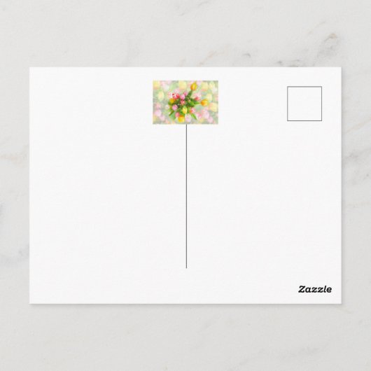 チューリップブーケのヴィンテージルック – フローラアート ポストカード (裏面)